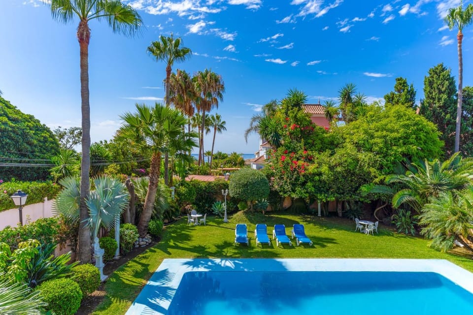 Property building, Living room, Swimming pool