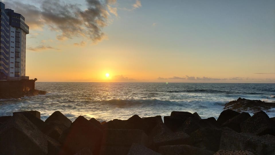 Property building, Beach, Sunset