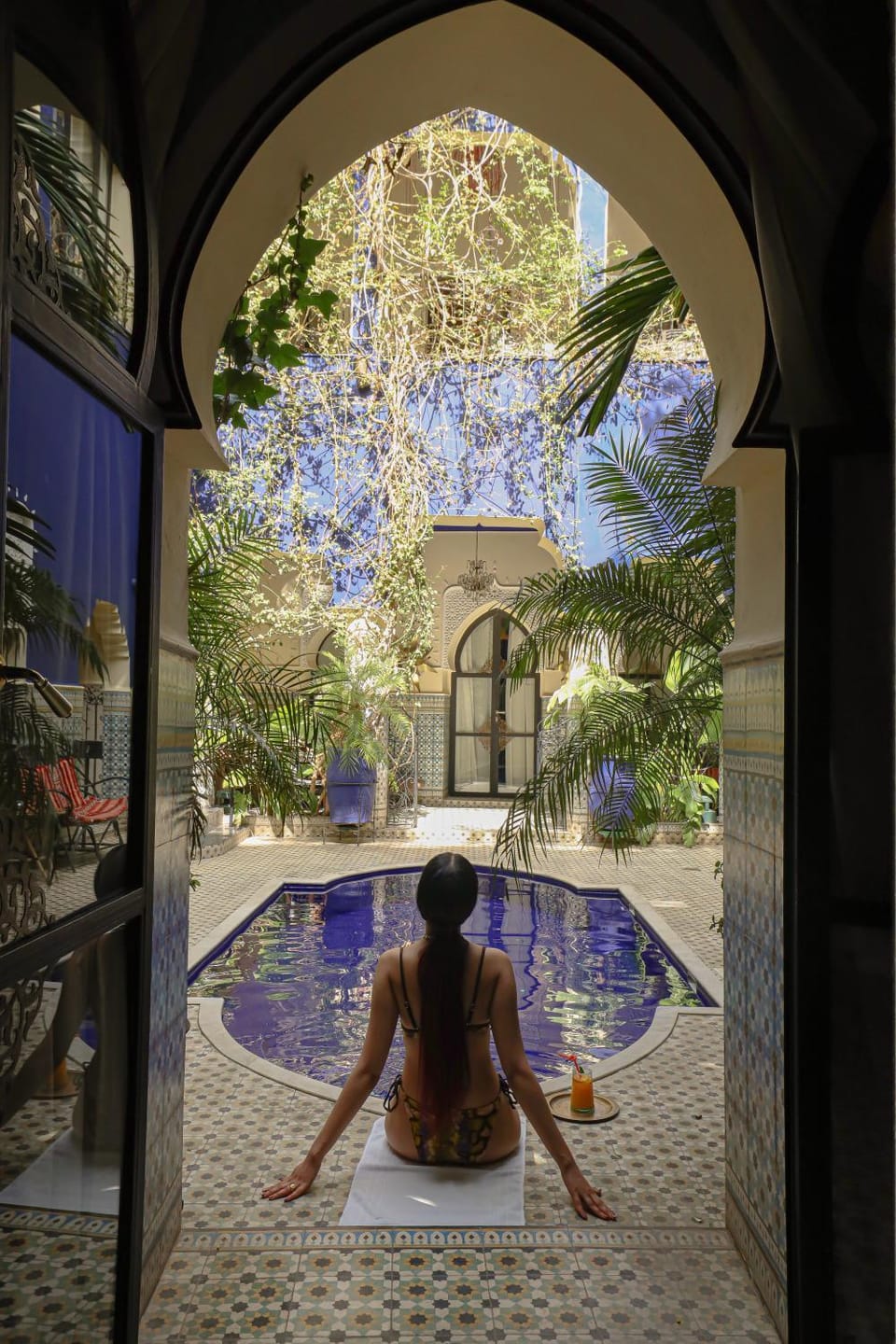 Patio, People, Natural landscape, Garden, Garden view, Pool view, Swimming pool, group of guests, sunbed
