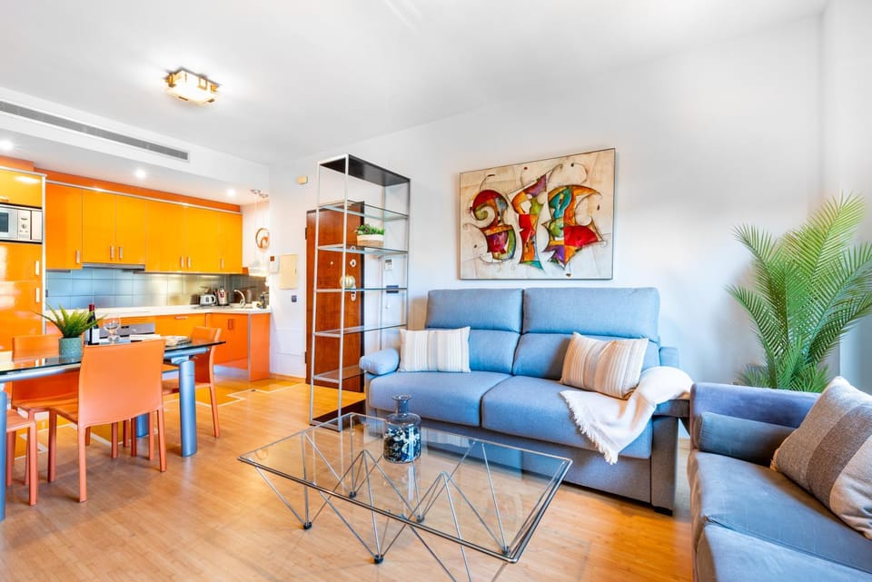 Kitchen or kitchenette, Living room, Dining area