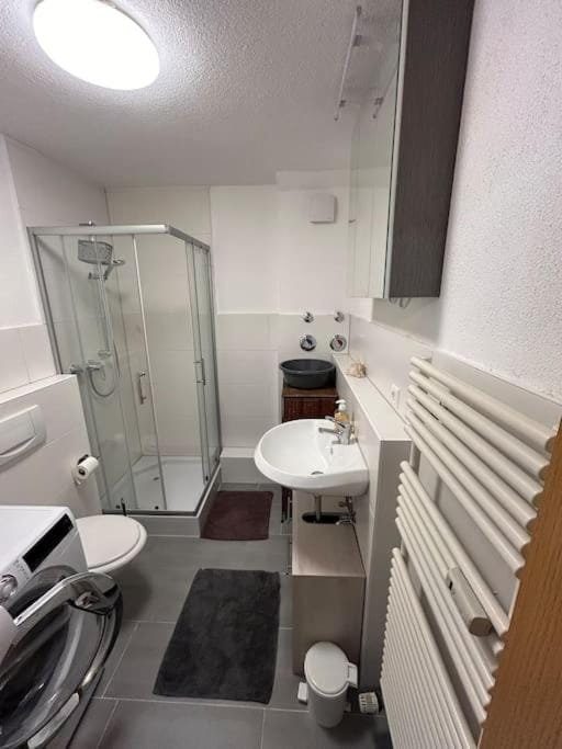 Shower, Toilet, Bathroom, towels, washing machine