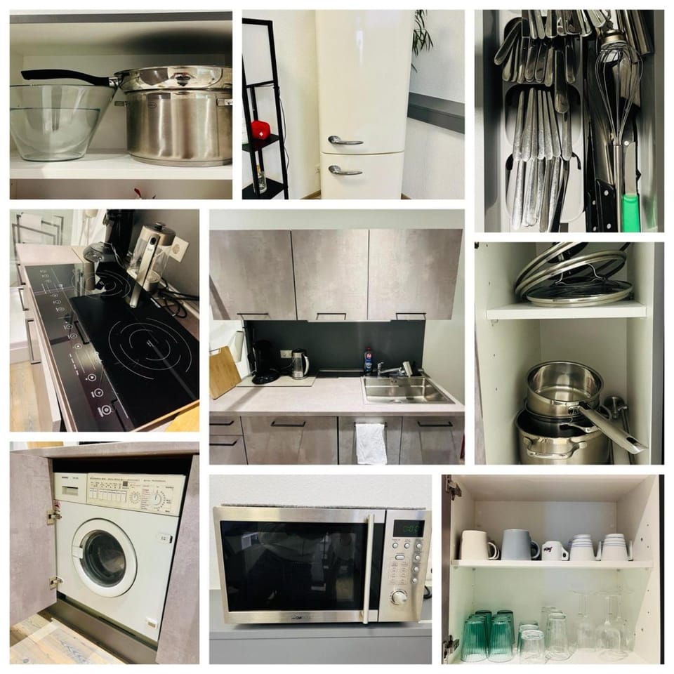 Kitchen or kitchenette, washing machine, dryer