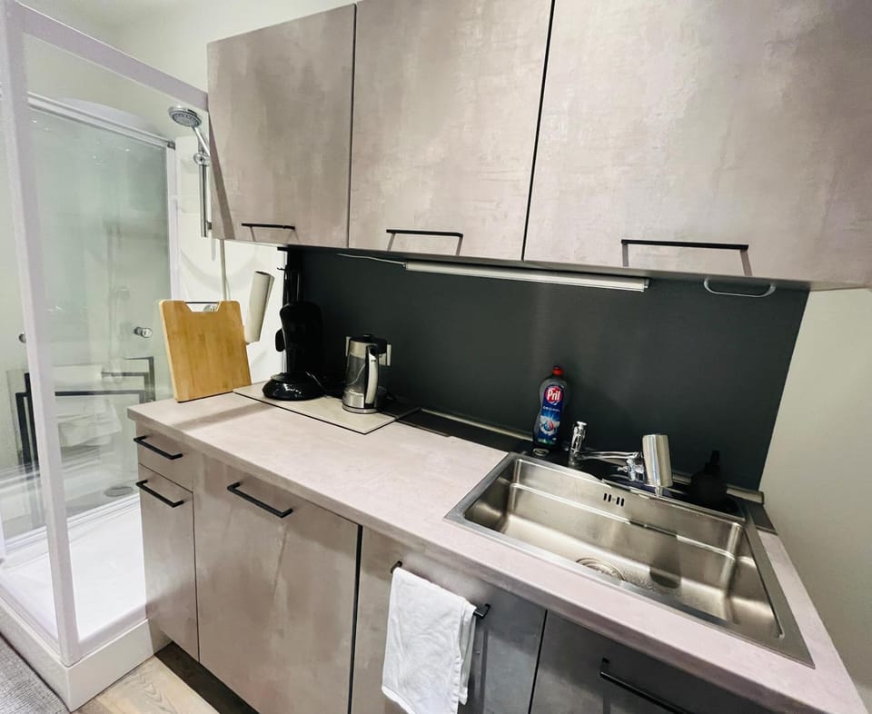 Kitchen or kitchenette, stove, kitchen