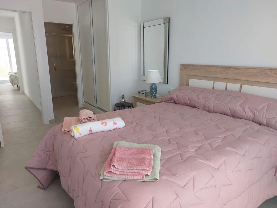 Bed, Photo of the whole room, Bedroom, towels, wardrobe
