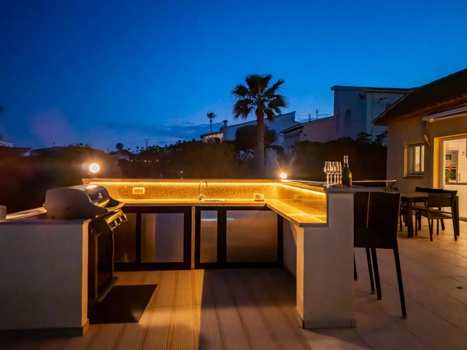 Property building, Night, BBQ facilities, Swimming pool
