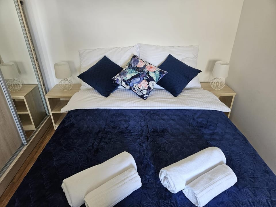 Bed, Photo of the whole room, Bedroom, towels, wardrobe