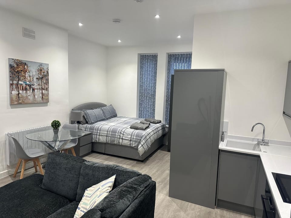 Bed, Kitchen or kitchenette, Living room, Photo of the whole room, Seating area, Dining area, Bedroom