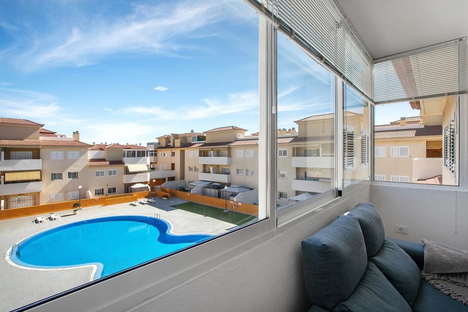 Property building, Living room, Swimming pool