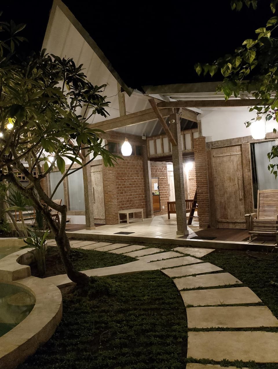 Property building, Night, Garden view