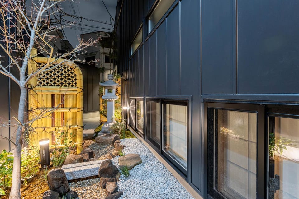 Property building, Patio, Night, Garden, Garden, Garden view