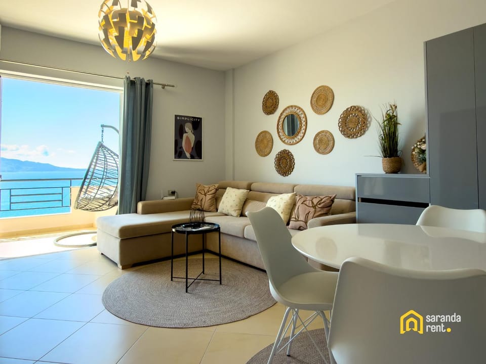 Living room, Seating area, Sea view