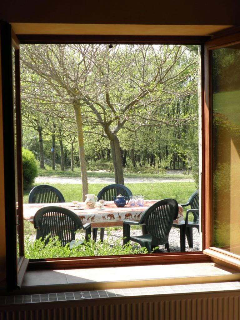 Patio, Spring, Natural landscape, Garden, Dining area, Garden view