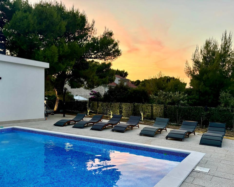 Swimming pool, Sunset