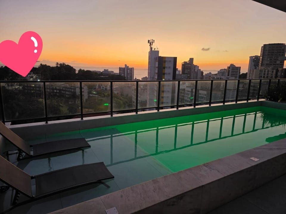 Natural landscape, View (from property/room), Pool view, Swimming pool, Sunset, sunbed
