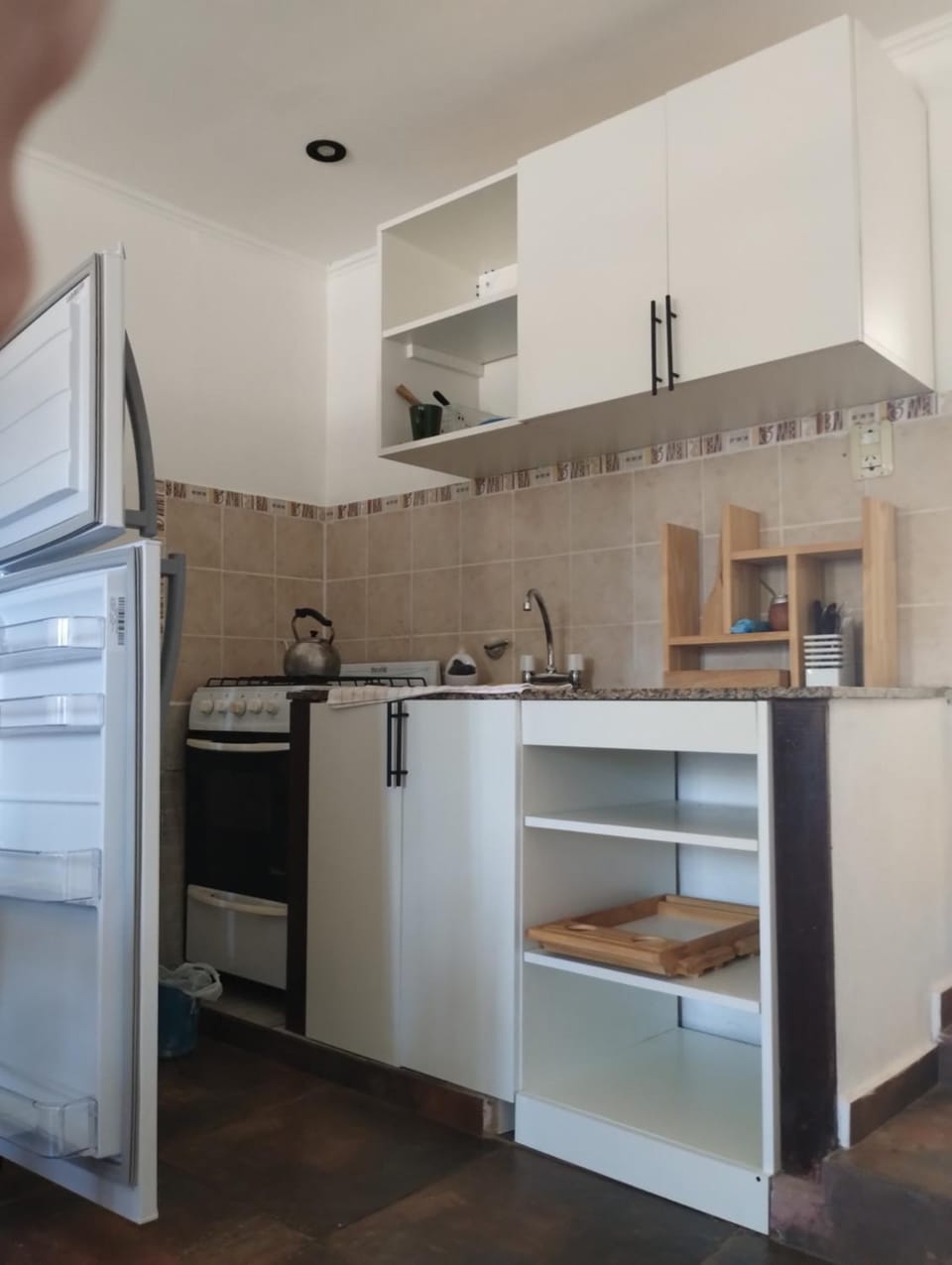 Kitchen or kitchenette, oven, stove