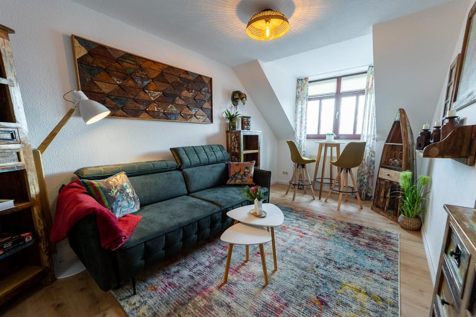 Bed, Living room, Seating area