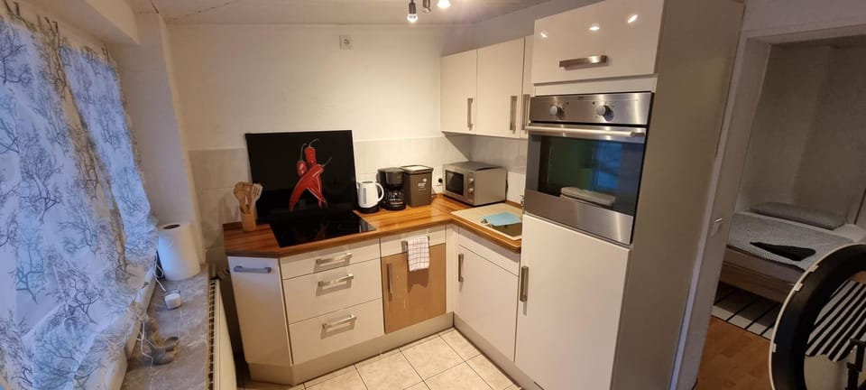 Kitchen or kitchenette, oven, stove