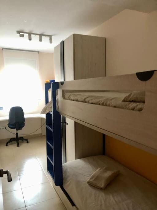 Bed, Photo of the whole room, Bedroom, bunk bed, wardrobe