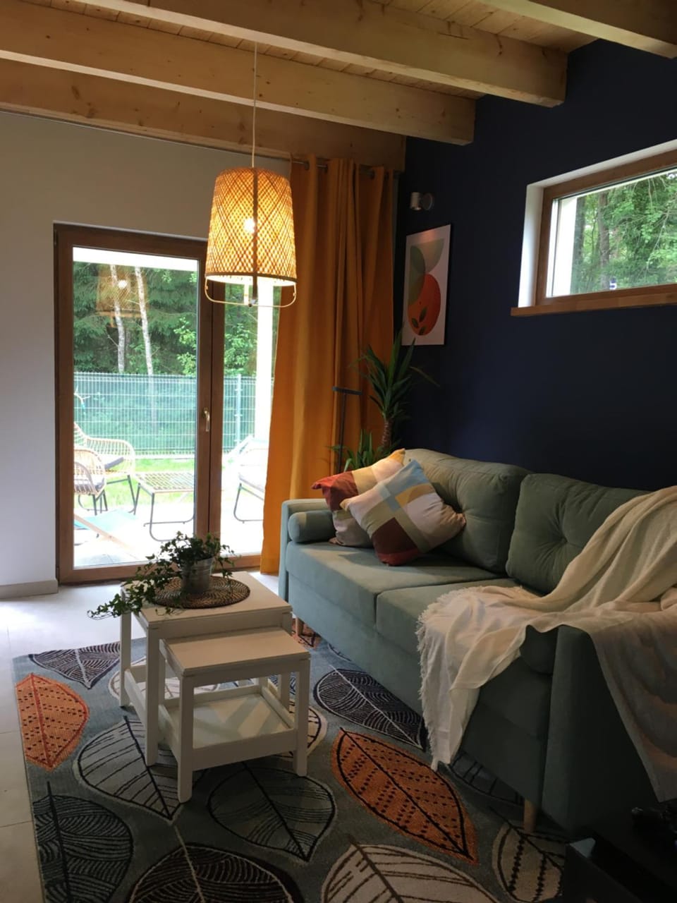 Living room, Seating area, Garden view