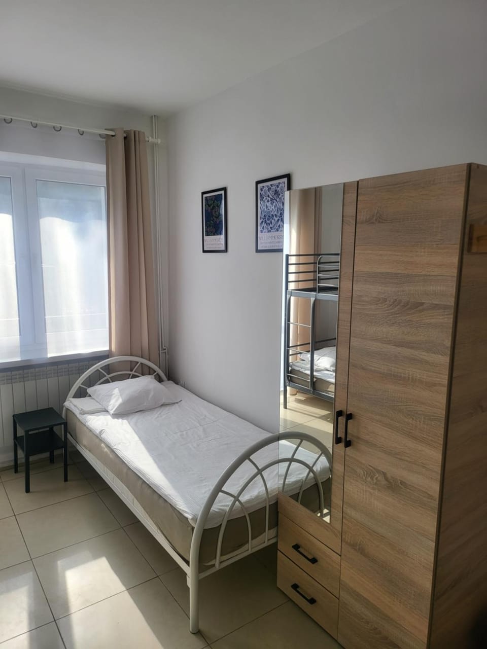 Bed, Photo of the whole room, Bedroom, bunk bed, hair dresser, wardrobe