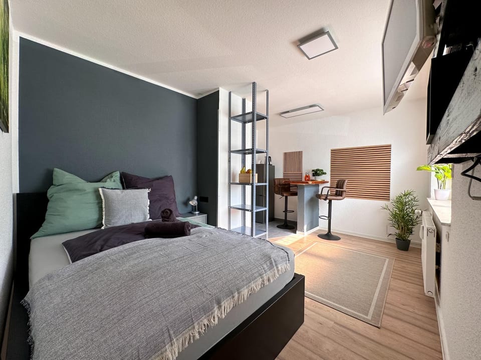 Bed, TV and multimedia, Living room, Photo of the whole room, Seating area, Evening entertainment, Bedroom