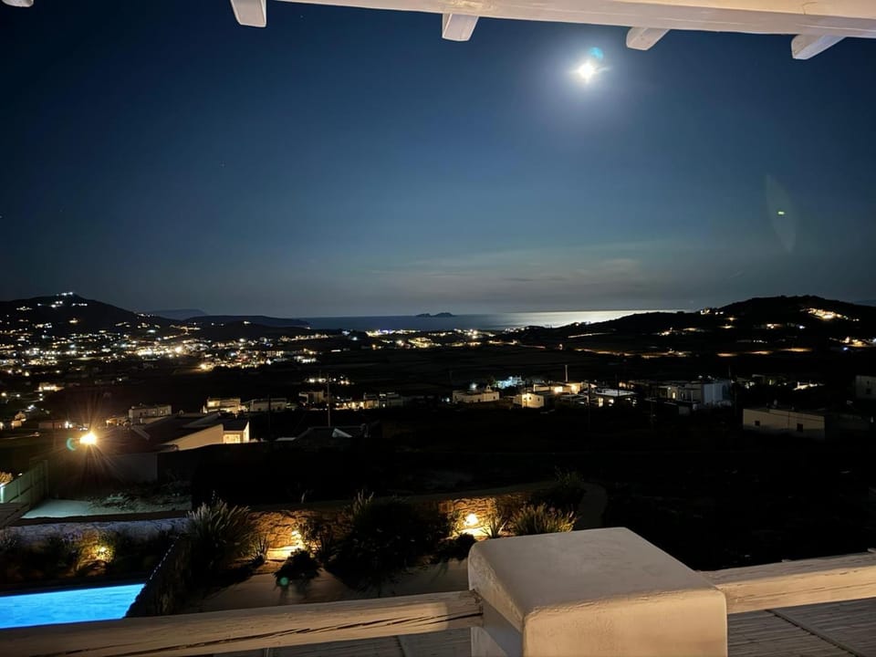 Night, Natural landscape, View (from property/room), Balcony/Terrace, Mountain view, Sea view