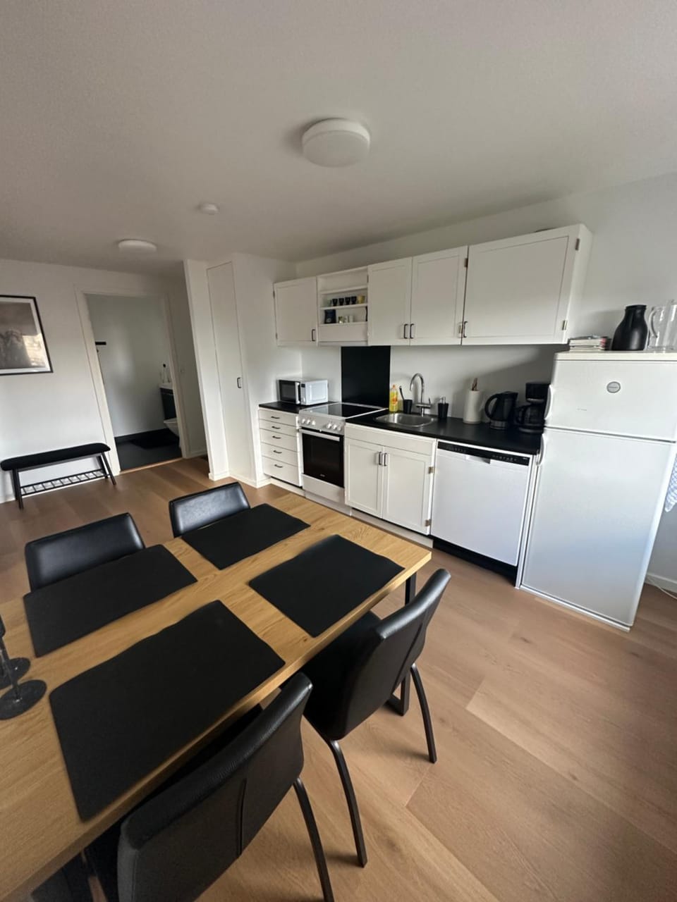 Living room, kitchen