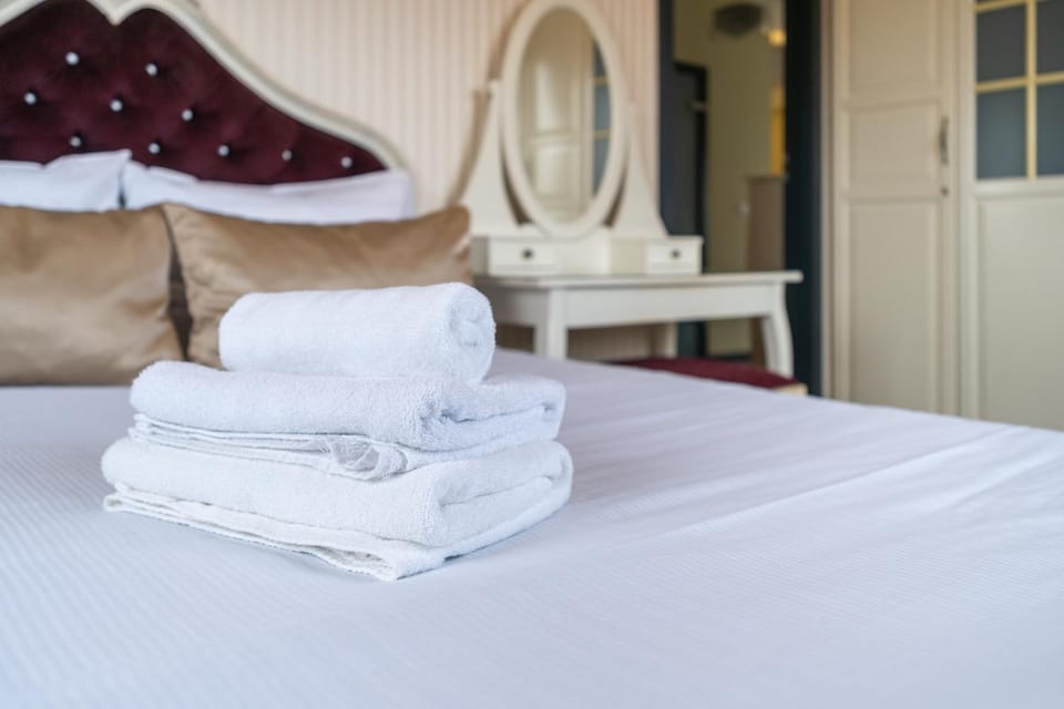Bed, Photo of the whole room, Bedroom, towels, wardrobe