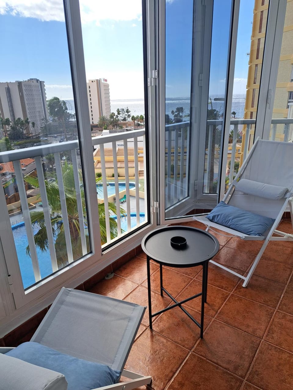 View (from property/room), Balcony/Terrace, Pool view, Swimming pool