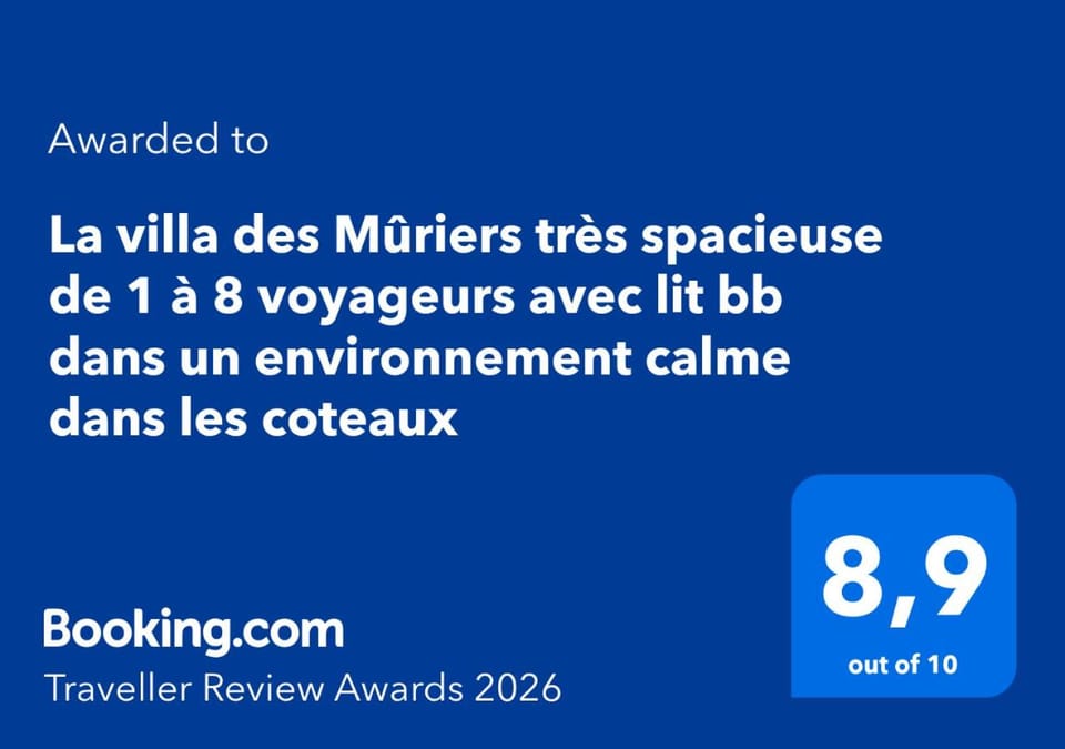 La villa des Mûriers très spacieuse de 1 à 8 voyageurs avec lit bb dans un environnement calme dans les coteaux Villa in Occitanie