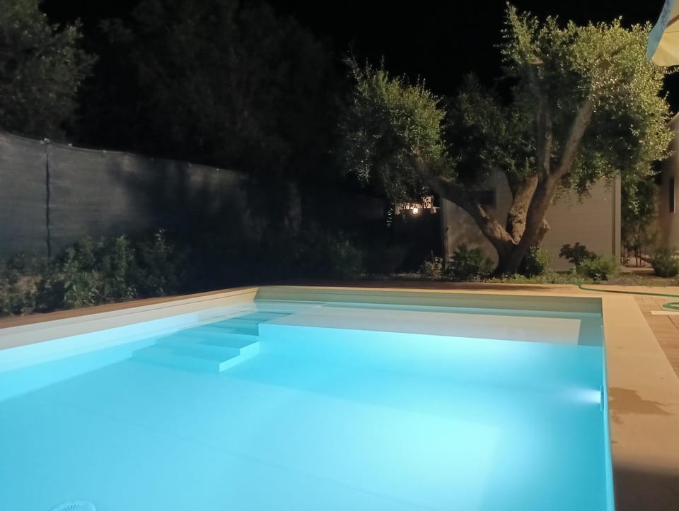 Night, Pool view, Swimming pool