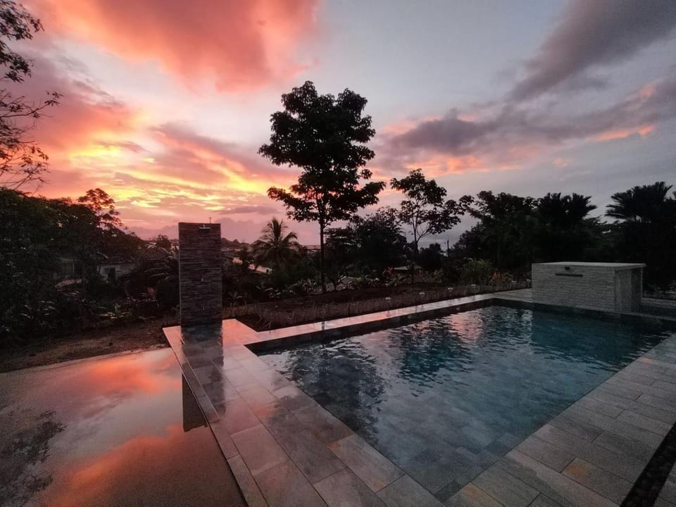 Natural landscape, Pool view, Swimming pool, Swimming pool, Sunset