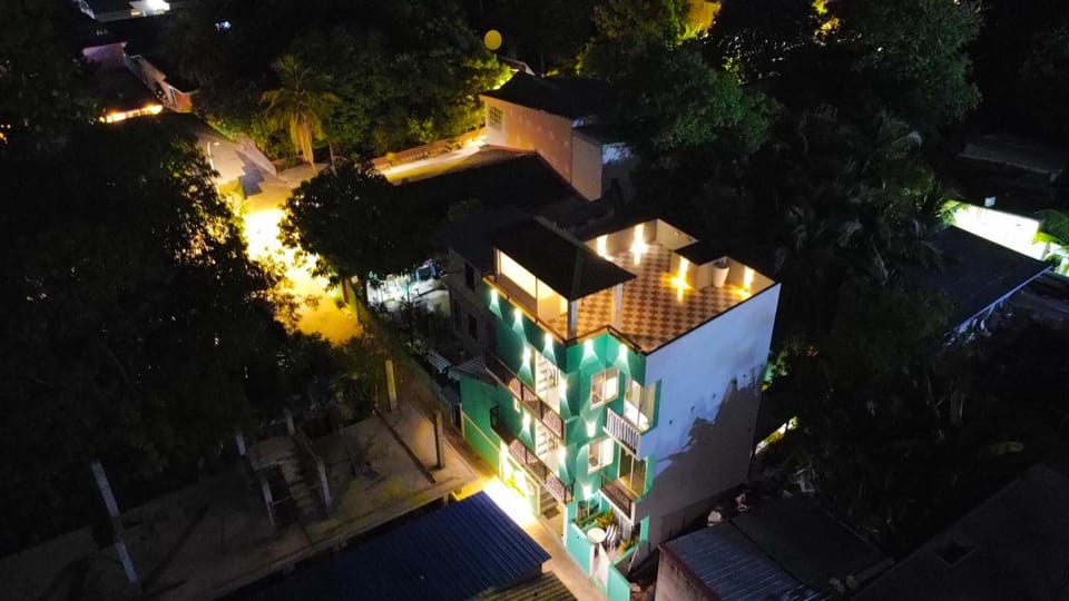 Property building, Night, Bird's eye view