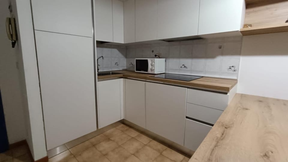 Kitchen or kitchenette, dishwasher, stove