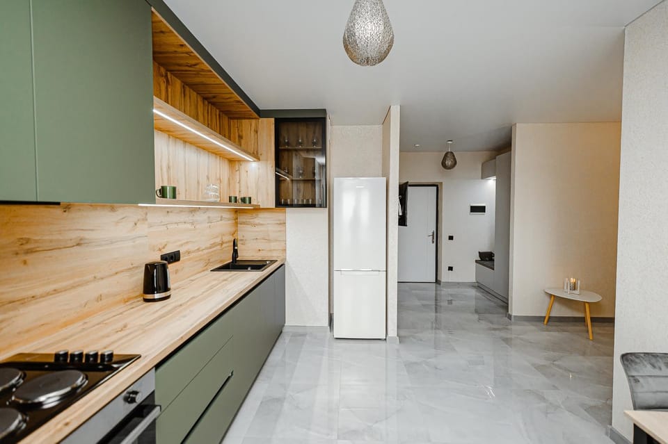 Living room, kitchen
