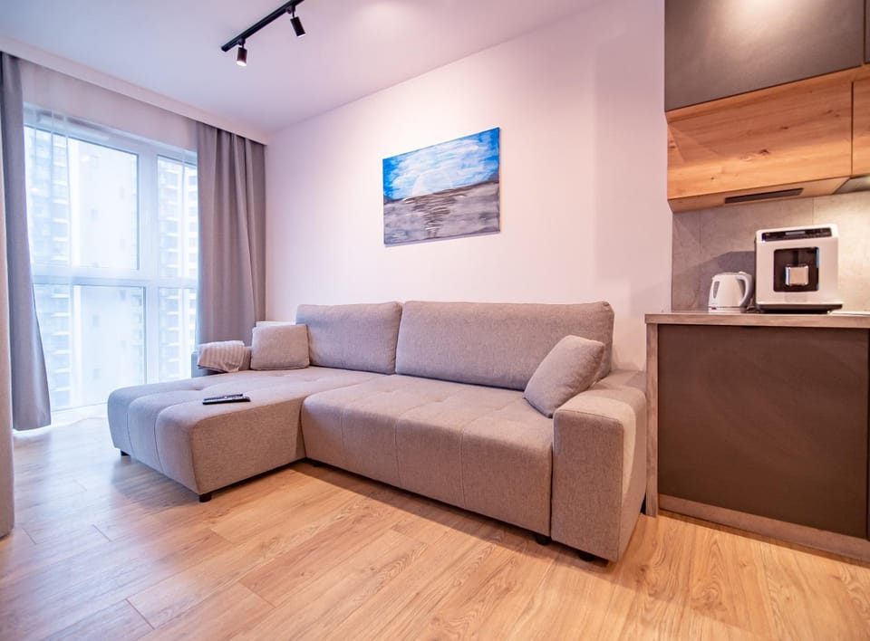 Kitchen or kitchenette, Living room, Seating area