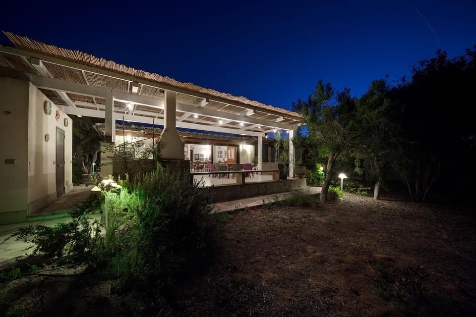 Property building, Night, Garden, Garden view