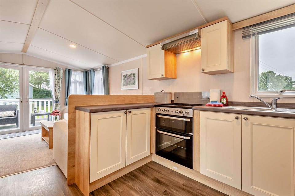 Kitchen or kitchenette, oven