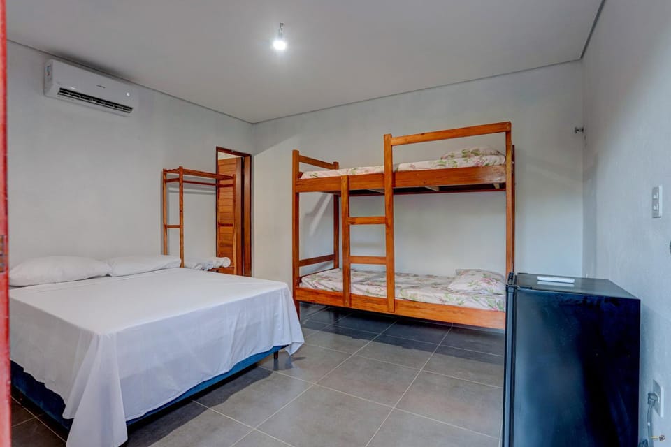 Bed, Photo of the whole room, bunk bed, minibar, towels, air conditioner