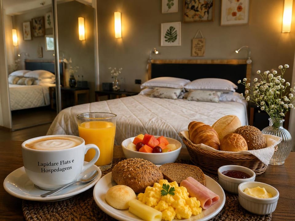 Bed, Coffee/tea facilities, Bedroom, Food, Breakfast