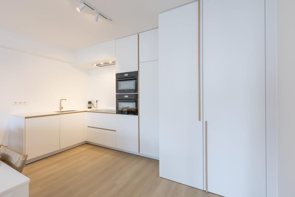 Kitchen or kitchenette, oven