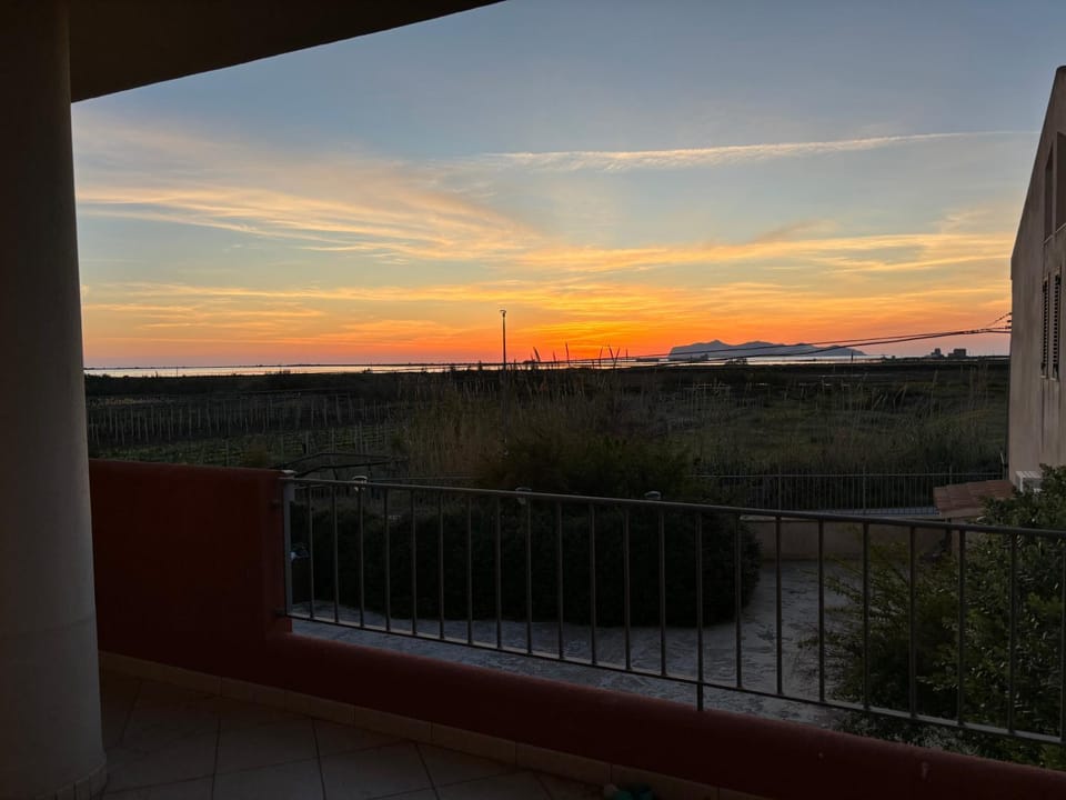 Natural landscape, View (from property/room), Balcony/Terrace, Sea view, Sunset