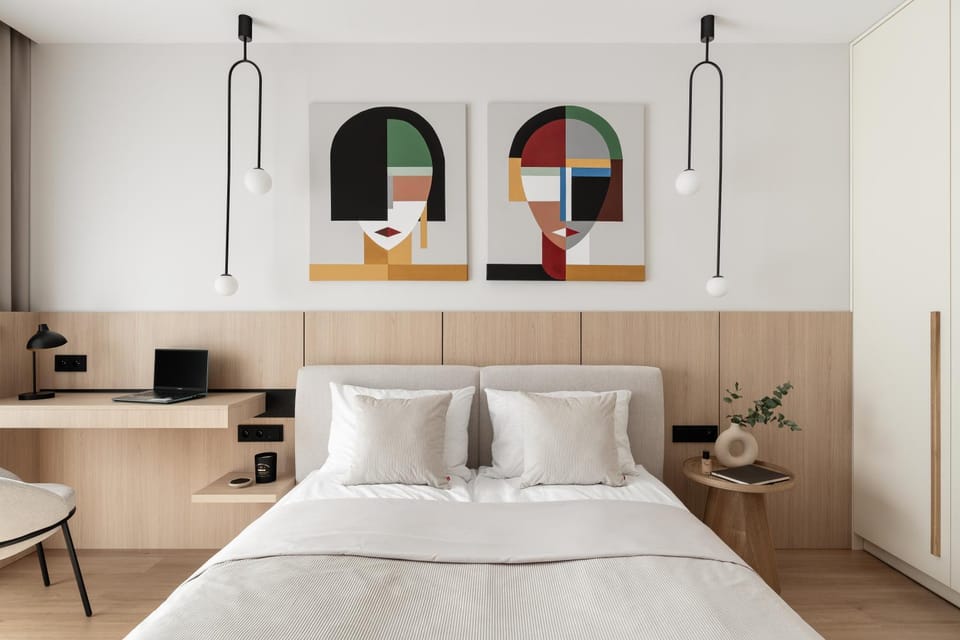Bed, Photo of the whole room, Bedroom, hair dresser