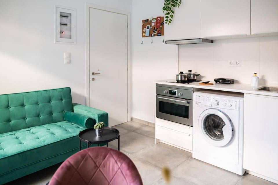 Living room, Seating area, pet friendly, stove, washing machine