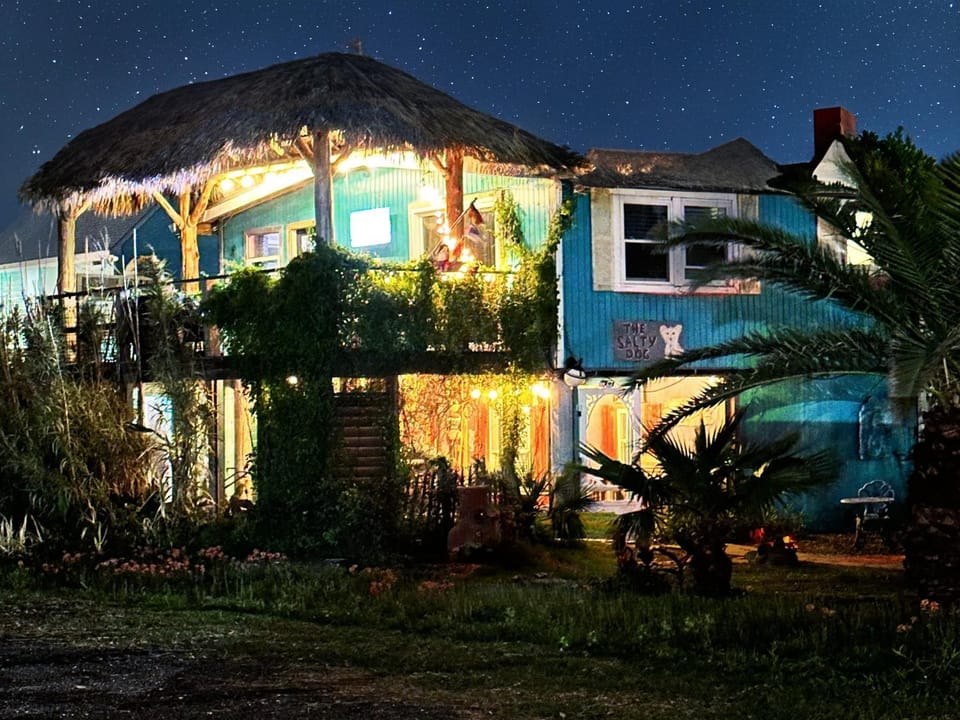 Property building, Night, Garden view