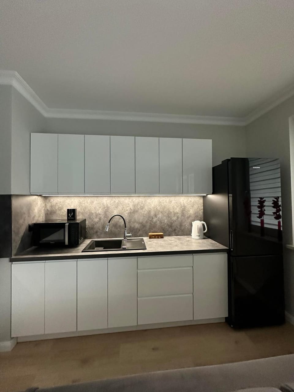 Kitchen or kitchenette, minibar, stove