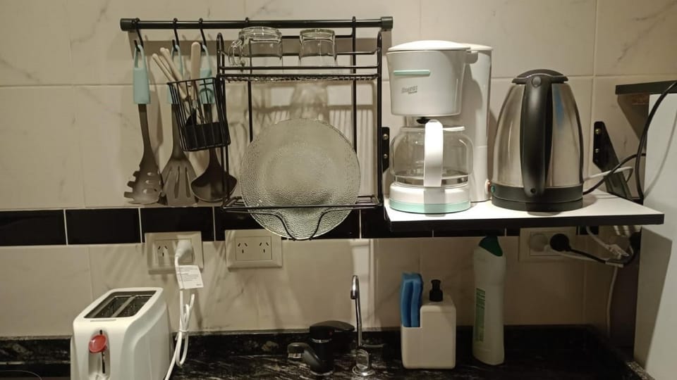 Kitchen or kitchenette, toaster