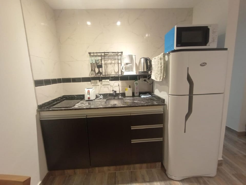 Kitchen or kitchenette, minibar, stove, toaster