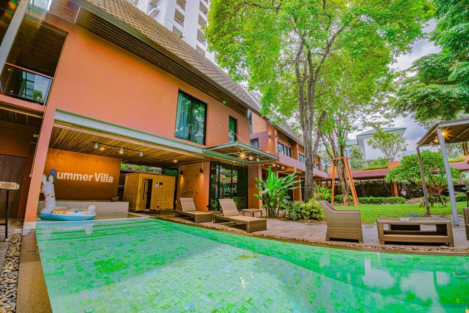 Pool view, sunbed