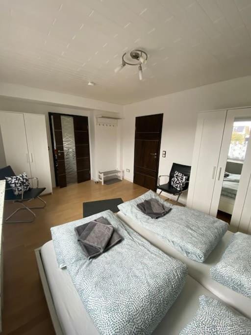 Bed, Photo of the whole room, Bedroom, towels, wardrobe